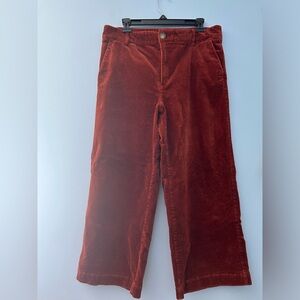 Burnt orange, wide leg corduroy trouser pants from Loft